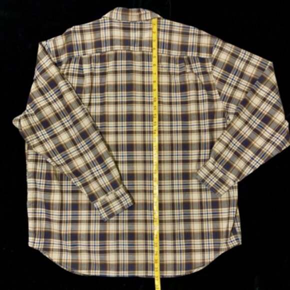 C.E. Schmidt Workwear Men's 2X Heavy Flannel Brown Plaid Work Shirt Cotton - Picture 4 of 12